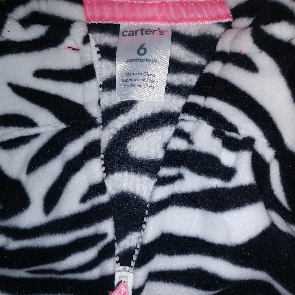 Carter's Zebra Print Hoodie - 6 Months